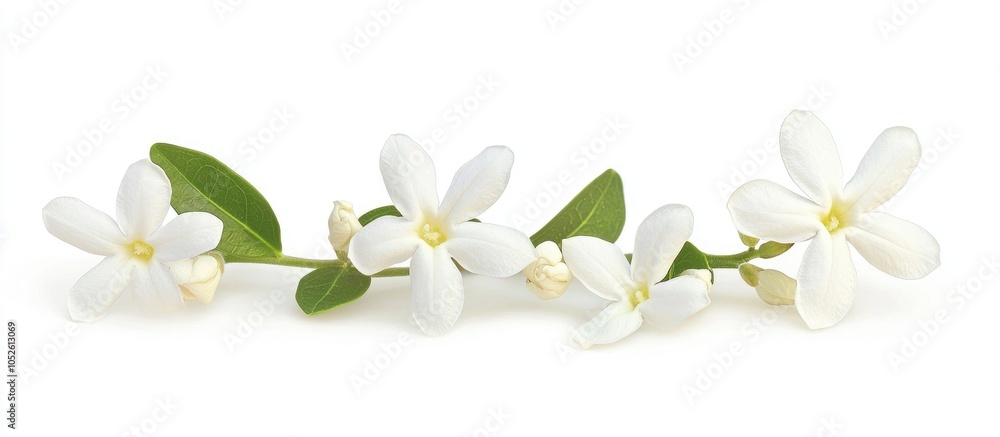 Jasmine Flower Isolated On White Background Jasmine Flower Isolated On White Background