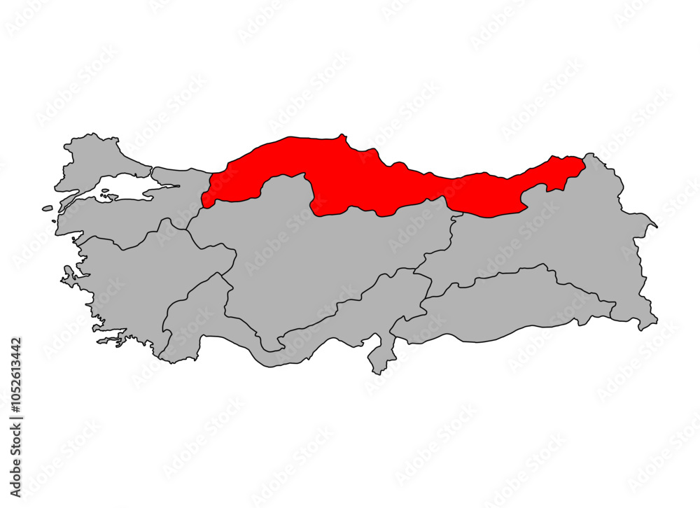 Black Sea Region of Turkey map symbol shape, travel web concept icon vector illustration Black Sea Region of Turkey map symbol shape, travel web concept icon vector illustration