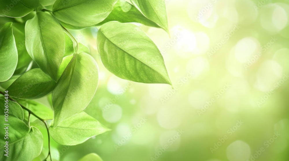 Fototapeta premium Natural green leaves background