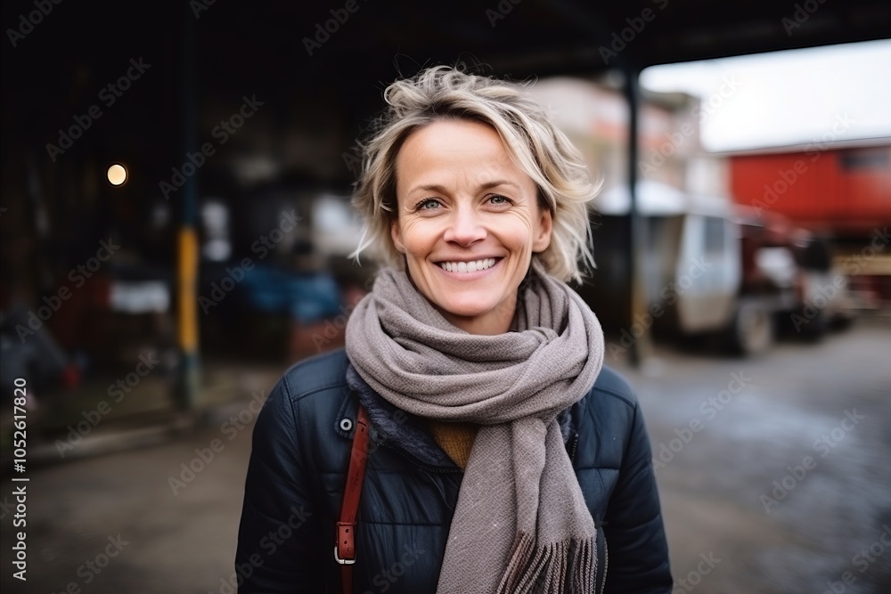 Portrait of a happy senior woman standing outdoors in a train station Portrait of a happy senior woman standing outdoors in a train station