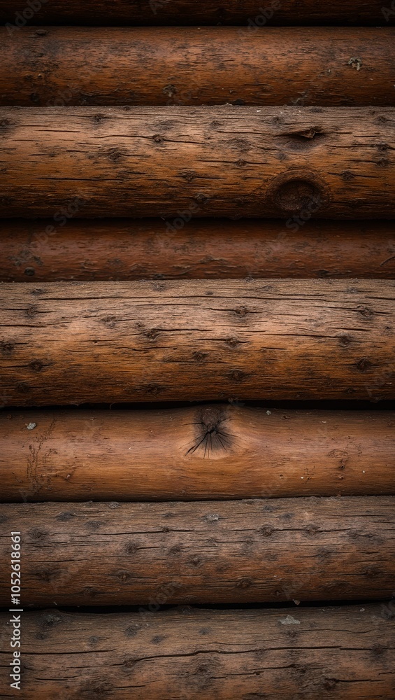 Fototapeta premium Rustic wooden beams with visible grain and knots