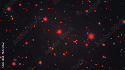 Abstract starry background. Warm texture animation of stars on dark background. Twinkling starry night sky light effect. Beautiful starry night sky. Vector