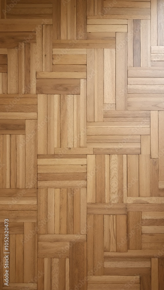 Fototapeta premium Classic herringbone parquet wood floor in light brown tones