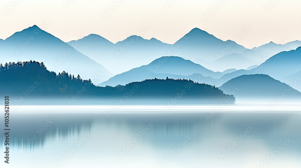 a picturesque mountain range surrounded by a serene lake in the foreground and lush trees in the background a picturesque mountain range surrounded by a serene lake in the foreground and lush trees in the background