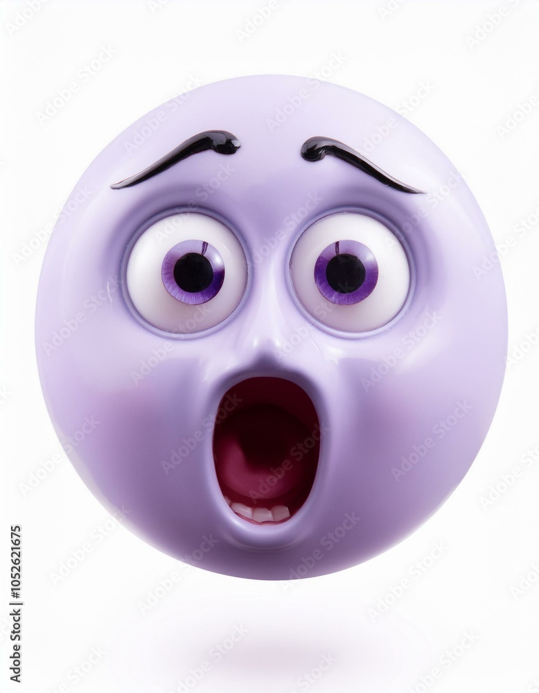 Shocked 3D emoji with wide eyes. Shocked 3D emoji with wide eyes.