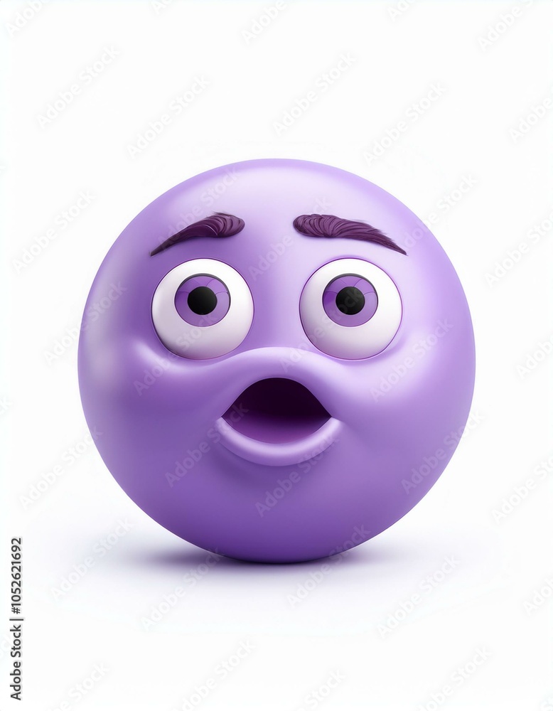 Purple emoji with shocked face Purple emoji with shocked face