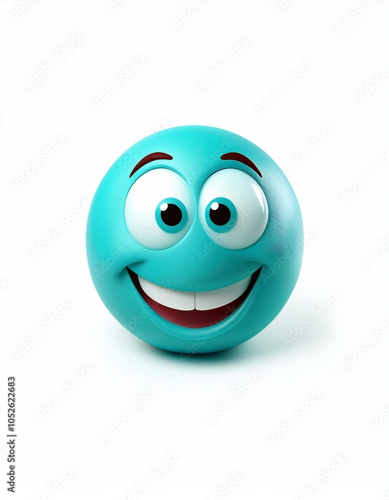 Fototapeta premium Smiling blue emoji