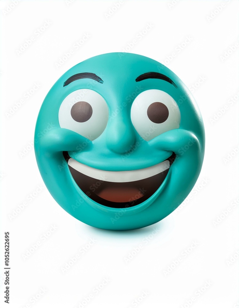 Smiling teal emoji with big eyes Smiling teal emoji with big eyes