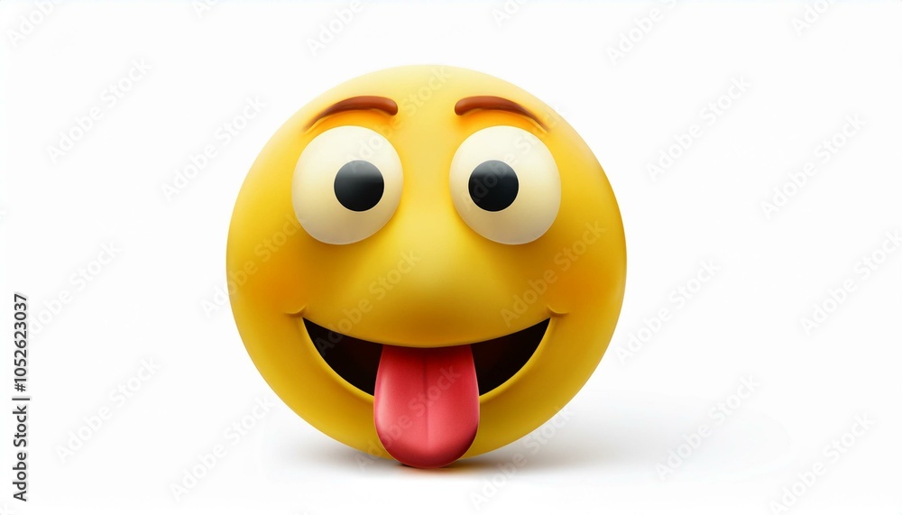 Fototapeta premium Smiling Emoji with Tongue Out