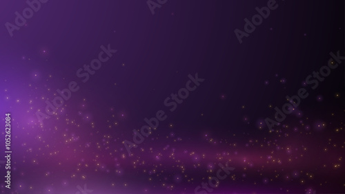 Abstract magical festive dark subtle gradient background with bright shimmering light sparkles. Christmas glittering light card - space particle fly. Vector illustration