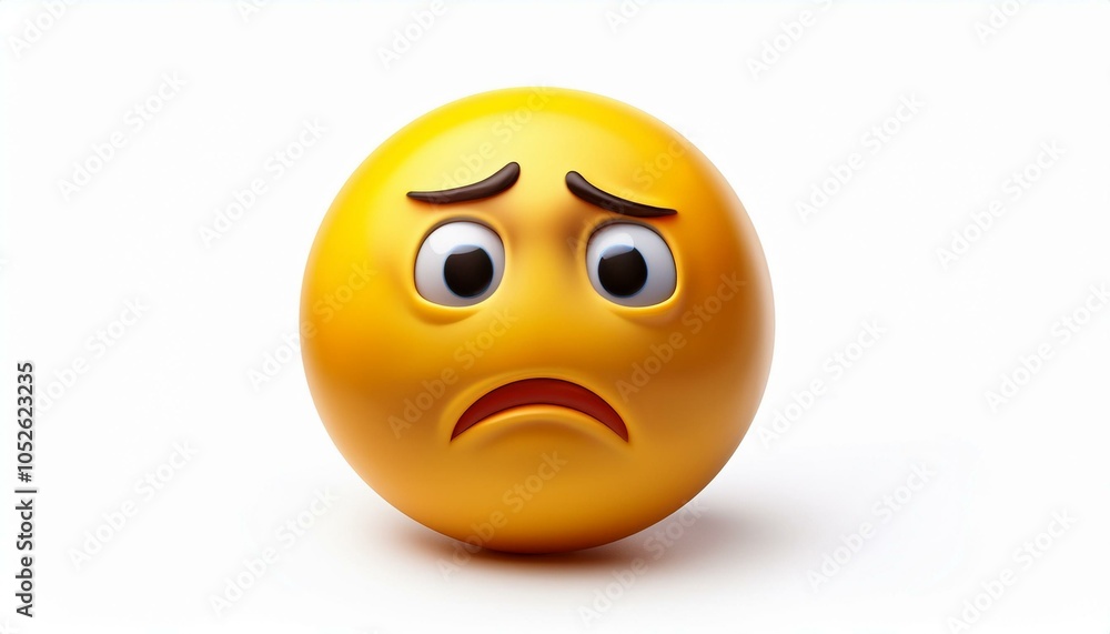 Yellow emoticon with sad face Yellow emoticon with sad face