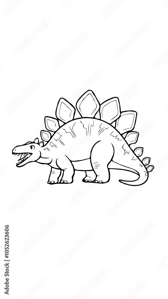 A vector-based, clean, flat, black, and white illustration of a Stegosaurs Dinosaur Lay logo Generative AI A vector-based, clean, flat, black, and white illustration of a Stegosaurs Dinosaur Lay logo Generative AI