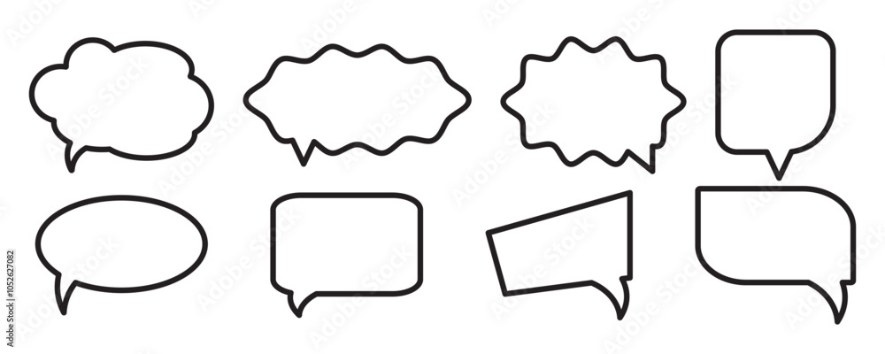 Collection of Line Icons of Speech Bubble. Editable Stroke. Minimalistic Linear Pictogram for Design of Cards, Apps, Banners, Posts Collection of Line Icons of Speech Bubble. Editable Stroke. Minimalistic Linear Pictogram for Design of Cards, Apps, Banners, Posts