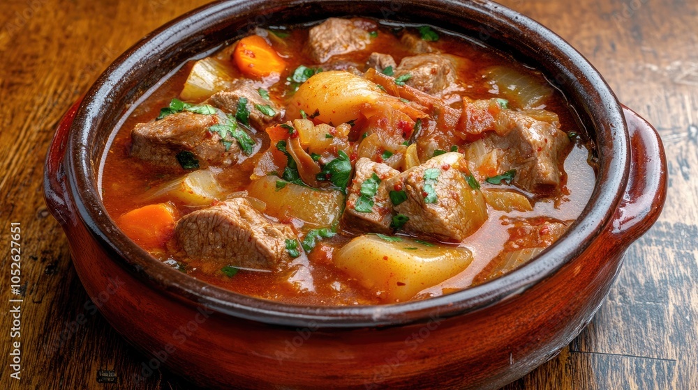Hearty Beef Stew in Rustic Bowl Hearty Beef Stew in Rustic Bowl