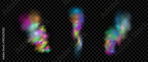 Background of an explosion of colorful smoke clouds.Multicolor fog with blue and yellow particles.Explosions of color powder.