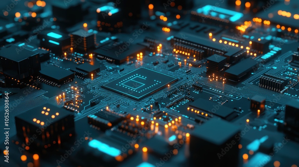 Obraz premium Exploring the Intricate World of Circuit Boards: A Close-Up Look at Technology's Inner Workings