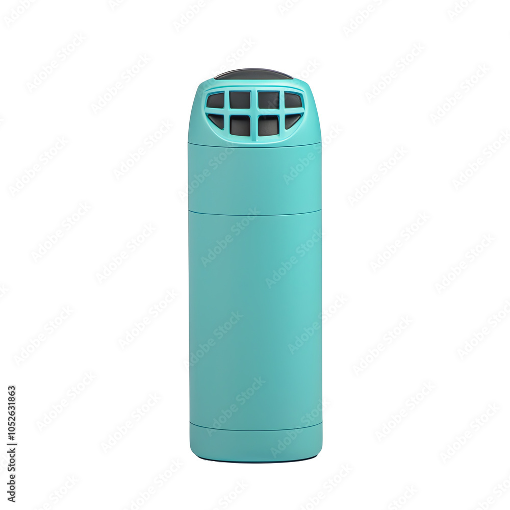A sleek, turquoise air freshener designed to enliven and refresh any space with delightful scents. A sleek, turquoise air freshener designed to enliven and refresh any space with delightful scents.