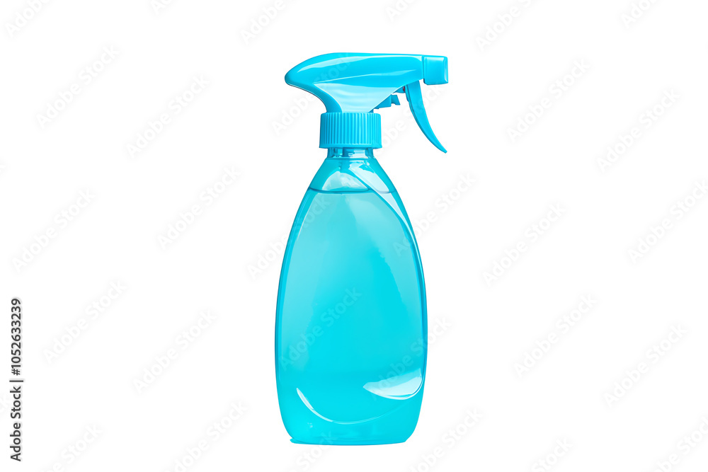Clean and vibrant blue spray bottle, ideal for various cleaning solutions and household use. Clean and vibrant blue spray bottle, ideal for various cleaning solutions and household use.