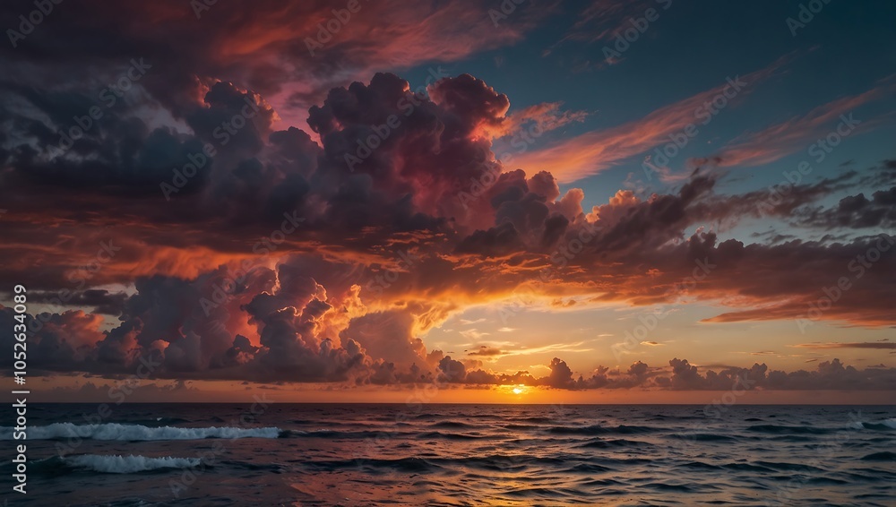 A sunset casting fairy floss colors over the ocean. A sunset casting fairy floss colors over the ocean.