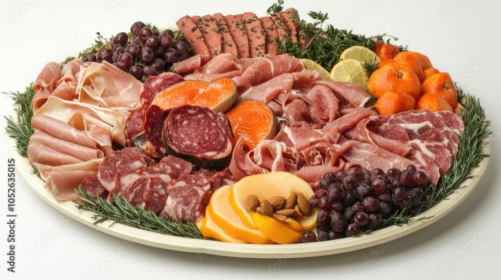 Gourmet Meat and Cheese Platter Display Gourmet Meat and Cheese Platter Display