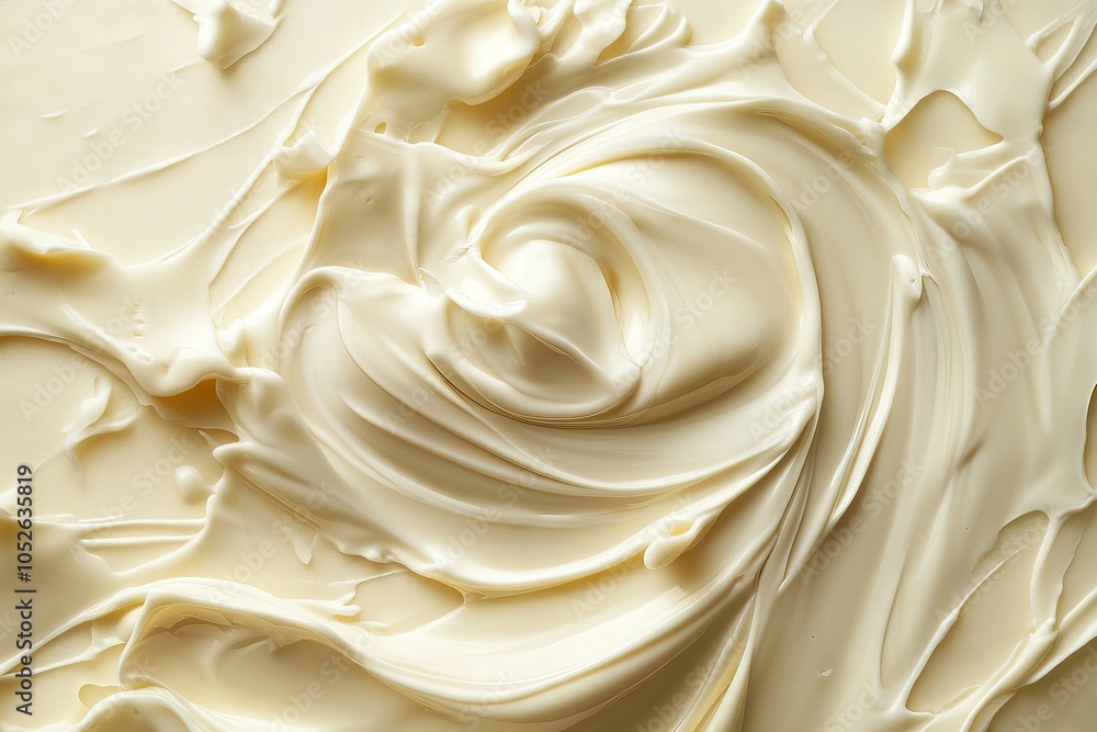 Obraz premium Delicious swirling liquid white chocolate splash close-up with smooth texture and rich brown color, perfectly captured dynamic flow new beautiful stock image illustration AI
