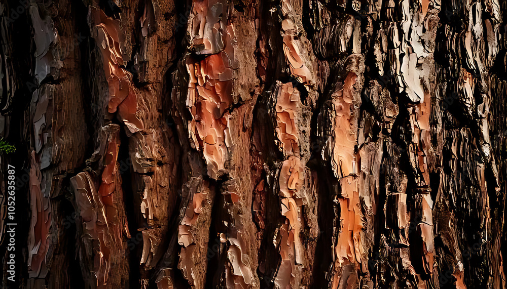 Naklejka premium close tree bark reveals intricate patterns textures
