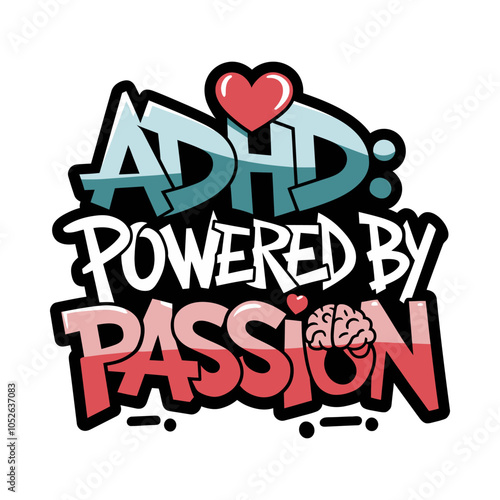 ADHD Awareness Embrace the Difference Typography with Brain Element T-Shirt Design
