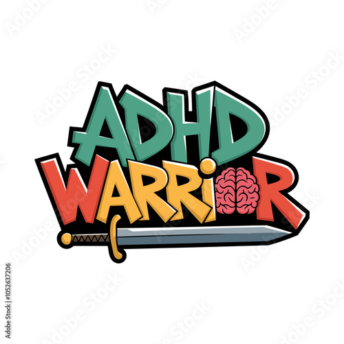 ADHD Awareness Embrace the Difference Typography with Brain Element T-Shirt Design
