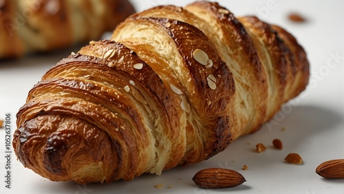 Wallpaper Mural Almond croissant isolated on a white background Torontodigital.ca