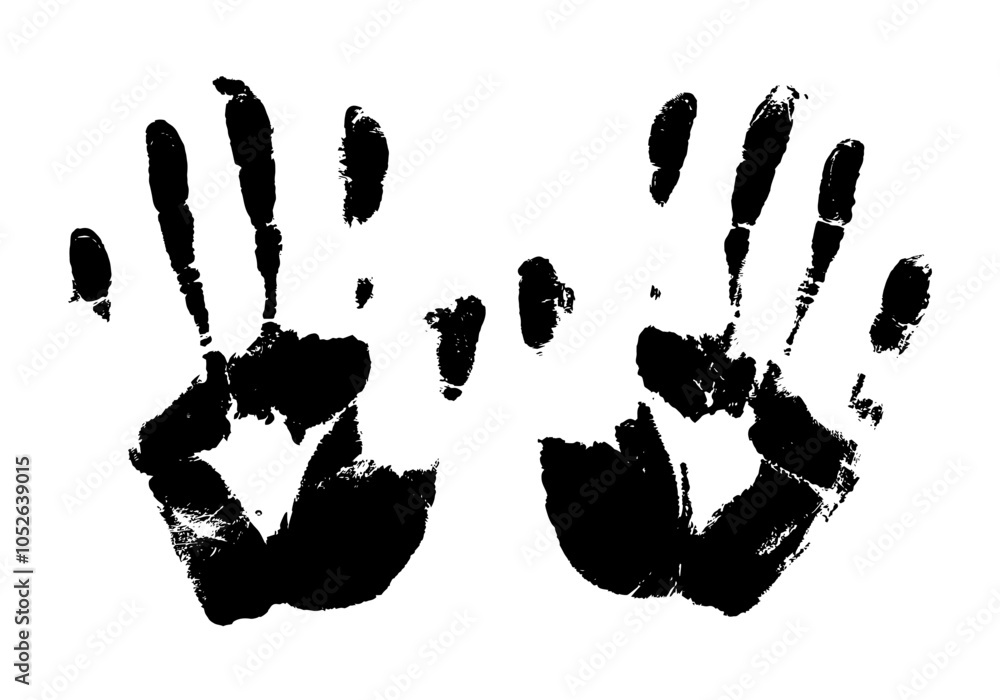 Hand prints on white background Abstract vector artistic design Print Hand prints on white background Abstract vector artistic design Print