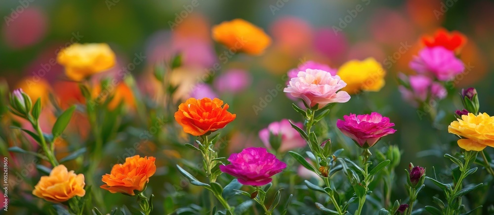 Portulaca Grandiflora Flowers Japanese Rose Or Mose Rose Blooming Colours Are Bright And Vibrant And Show Off The Scenery To Advantage Portulaca Grandiflora Flowers Japanese Rose Or Mose Rose Blooming Colours Are Bright And Vibrant And Show Off The Scenery To Advantage