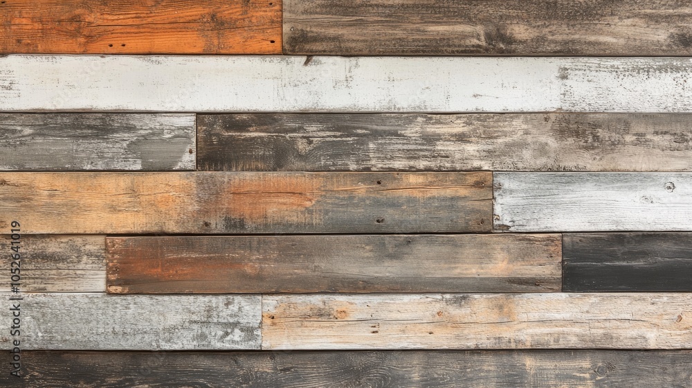 Weathered wooden plank wall with a rustic aesthetic Weathered wooden plank wall with a rustic aesthetic