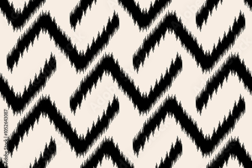 Ikat geometric folklore ornament.  Tribal ethnic texture.Seamless striped pattern in Aztec style. Motifs Ikat embroidery abstract  design for texture, fabric, clothing, wrapping, decoration