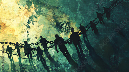 abstract illustration for the human trafficking and harassment
