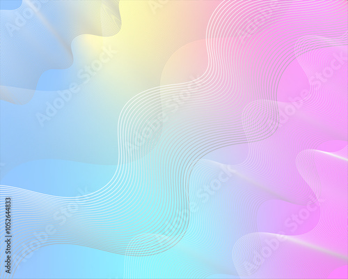 Pastel Gradient Abstract Vector with Fluid Wavy Lines Soft and Dreamy Background for Graphic Designs