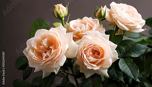 morden blush roses lightly scented white flowers hint shell pink tones delicate blooms photo