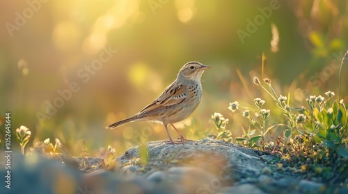 The Richard S Pipit On Ground In Nature photo