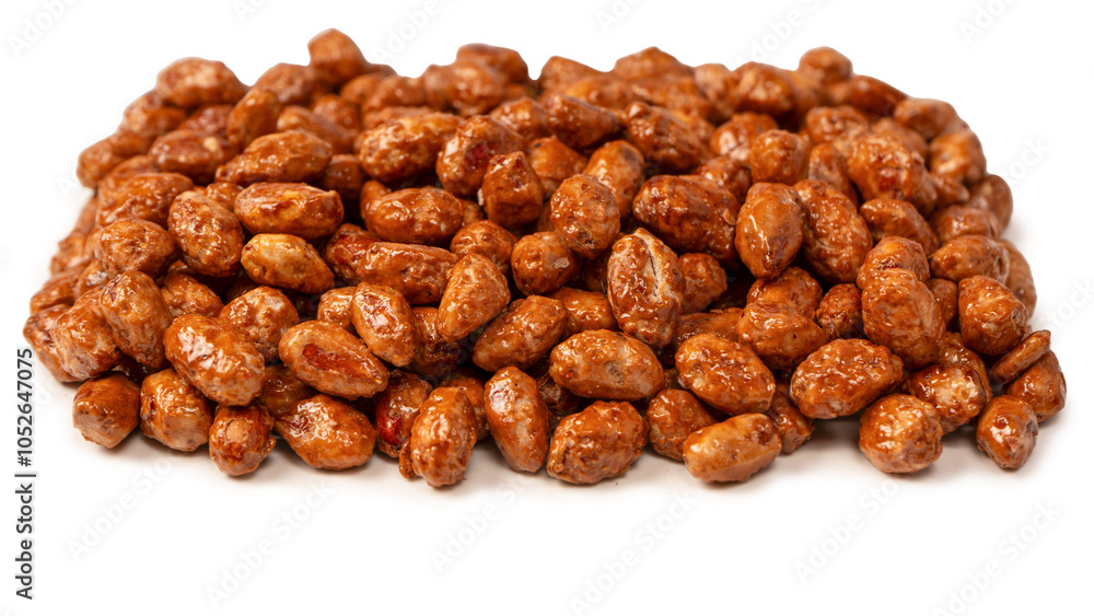 Tasty sweet roasted peanuts isolated on a white background. Tasty sweet roasted peanuts isolated on a white background.
