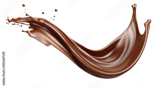 A dynamic splash of chocolate, showcasing fluidity and richness.