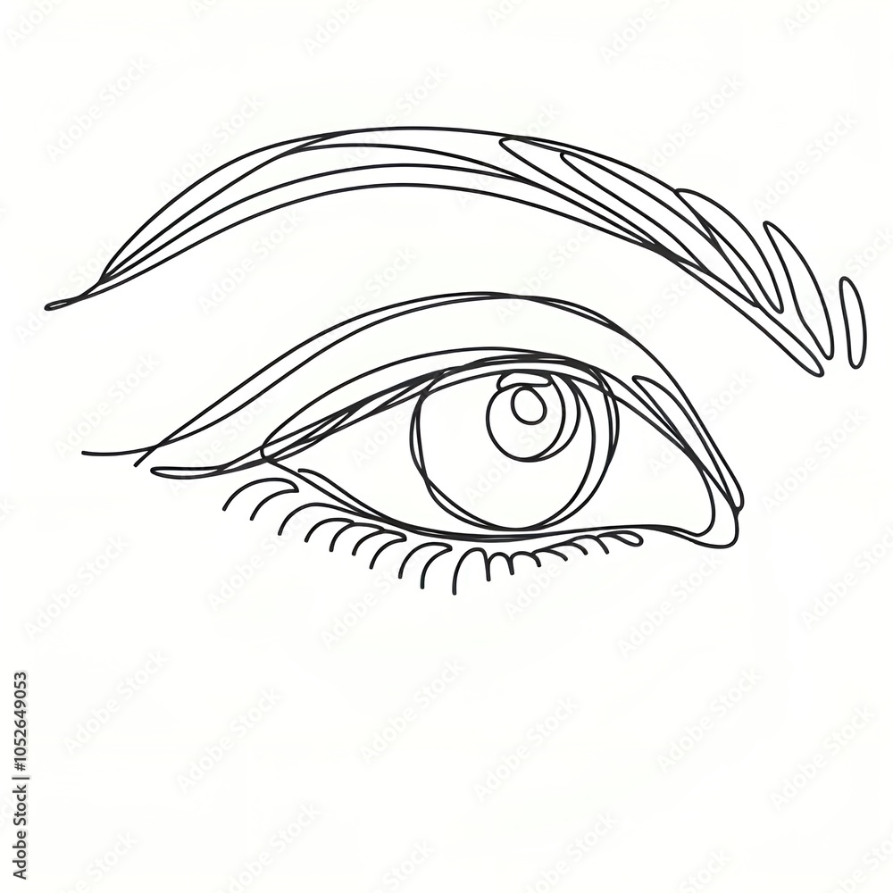 Obraz premium Minimalist one-line drawing of an eye