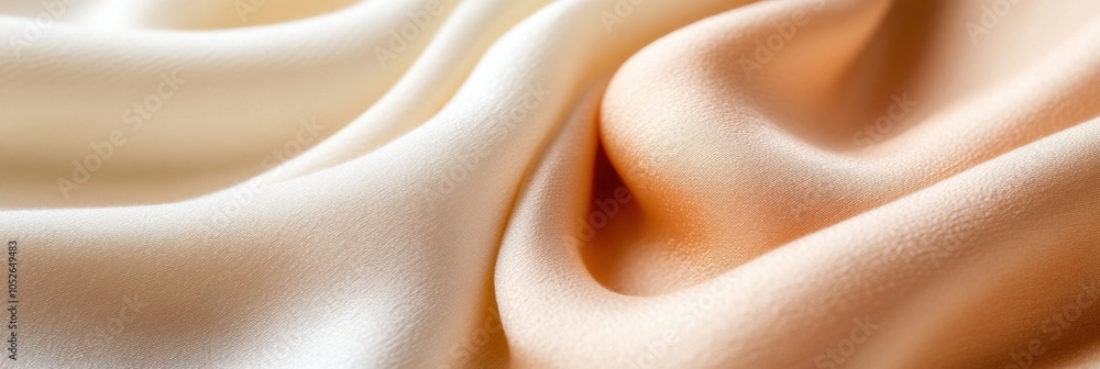 Fototapeta premium ファッションデザインやインテリア装飾に最適な、柔らかなピーチとクリーム色の贅沢なシルク生地