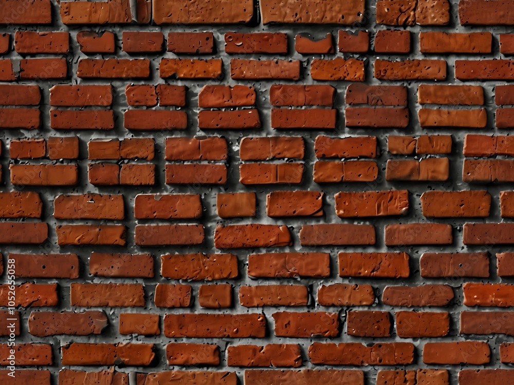 Obraz premium Brick wall with burnt red bricks