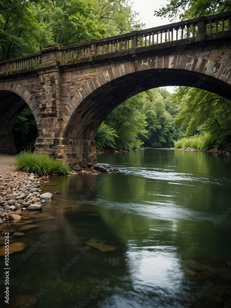 Fototapeta premium Bridge spanning a river.