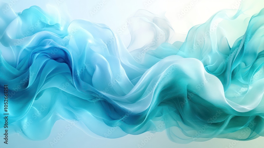 Abstract Wavy Blue and Green Fabric Texture Abstract Wavy Blue and Green Fabric Texture