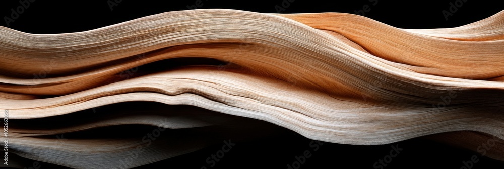 Obraz premium 抽象的な流れるようなテキスタイルアート - デザインとファッションのインスピレーションとなる動きのある優雅さ