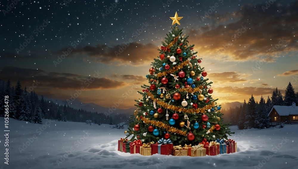 Obraz premium Christmas tree composite image