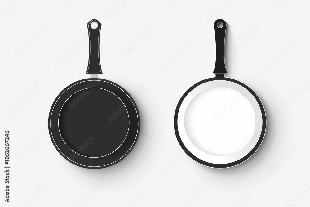 Frying pan icon, empty nonstick cookware sign, non stick symbol skillet, saucepan emblem, pan isolated Frying pan icon, empty nonstick cookware sign, non stick symbol skillet, saucepan emblem, pan isolated