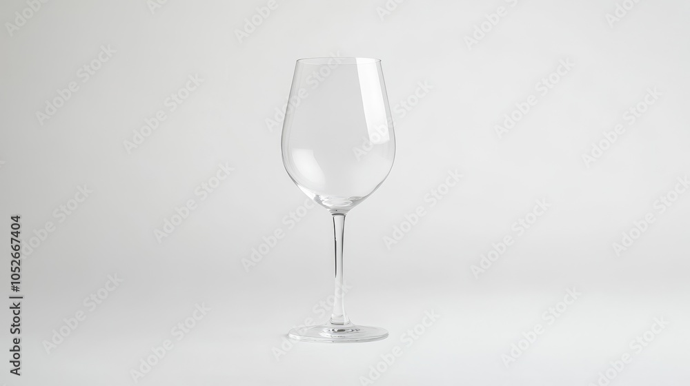 Elegant Clear Wine Glass Isolated on White Background Elegant Clear Wine Glass Isolated on White Background