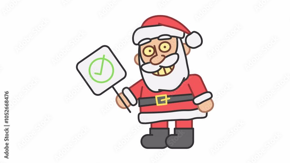 Santa holds yes sign and smiles. Alpha channel Santa holds yes sign and smiles. Alpha channel