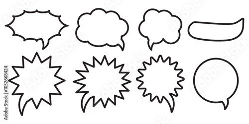 Collection of Line Icons of Speech Bubble. Editable Stroke. Minimalistic Linear Pictogram for Design of Cards, Apps, Banners, Posts